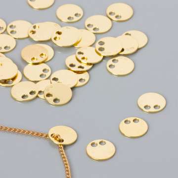 Srebrna blaszka celebrytka kółko AG925 pozłacana 9mm