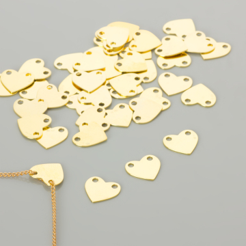 Srebrna blaszka celebrytka serce AG925 pozłacana 11x12mm