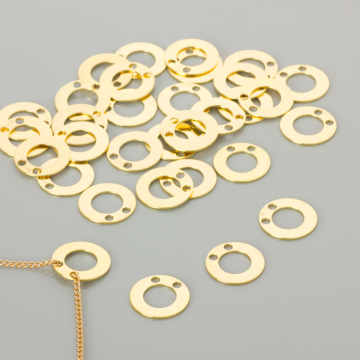 Srebrna blaszka celebrytka kółko AG925 pozłacana 13,5mm