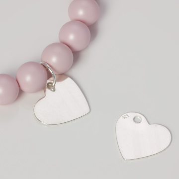 Srebrna celebrytka serce 14mm AG925