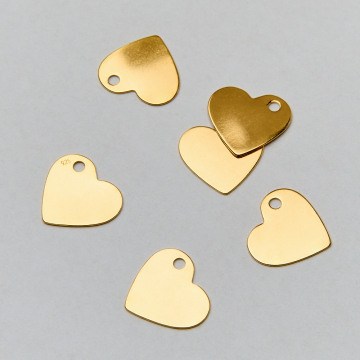 Srebrna celebrytka serce AG925 pozłacana 14mm