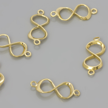 Srebrny łącznik blaszka celebrytka nieskończoność AG925 pozłacana 23mm