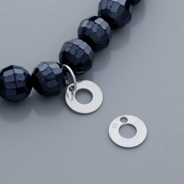 Srebrna celebrytka kółko wycięte AG925 10mm