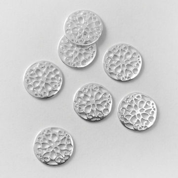 Srebrna zawieszka do bransoletek kółko ażurowe AG925 14,5mm