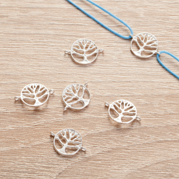 Srebrny łącznik drzewo rodzinne AG925 11,5mm