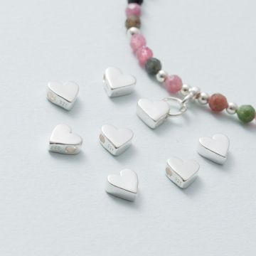 Koralik serce pełne AG925 srebrny 6,5mm