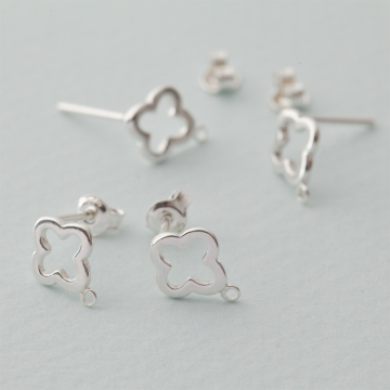 Kolczyki kwiatki wycięte z podwieszeniem AG925 10x8mm