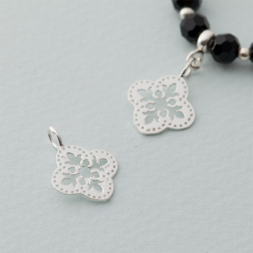 Zawieszka kwiatek ażurowy AG925 18x13mm srebrny