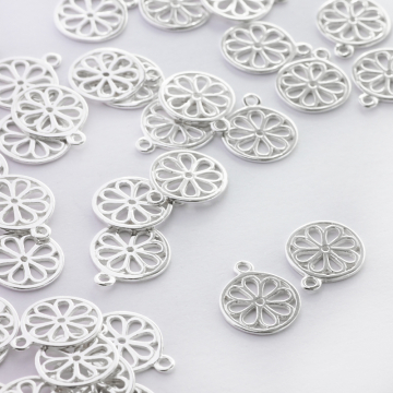 Zawieszka kwiatek w kółku AG925 11,5mm