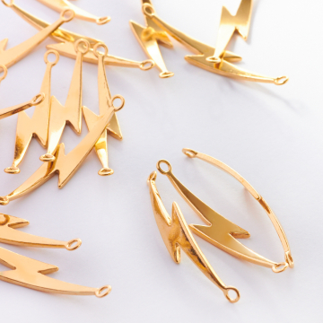 Srebrny łącznik do bransoletek piorun AG925 pozłacany 34mm