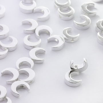 Srebrny koralik księżyc AG925 8mm