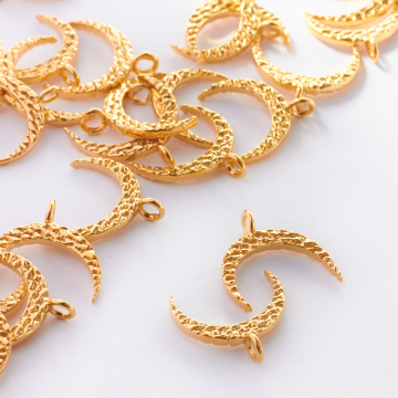 Srebna zawieszka róg obfitości z kółkiem AG925 pozłacany 15mm