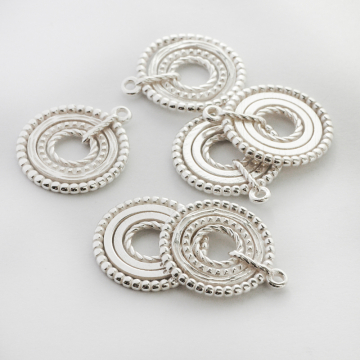 Srebrna zawieszka kółko w stylu Boho AG925 15mm