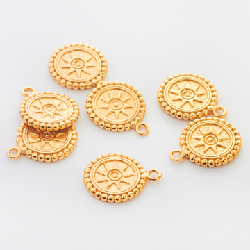 Srebrna zawieszka znak słońca AG925 pozłacana 13mm
