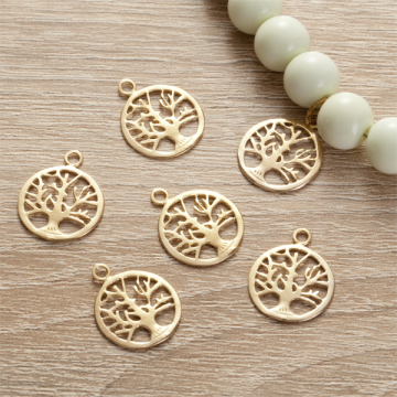 Srebrna zawieszka drzewo rodzinne pozłacana AG925 15,5mm