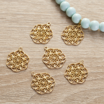 Srebrna zawieszka kwiat AG925 pozłacanat 22.5x17.5mm