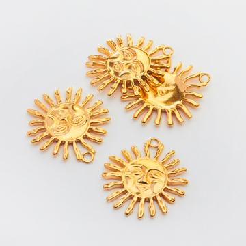 Srebrna zawieszka do naszyjników słońce azteckie AG925 pozłacane 28mm