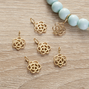 Srebrna zawieszka kwiatek 9,5mm AG925 pozłacana