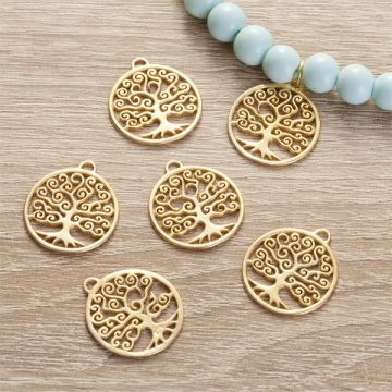 Srebrna zawieszka drzewo rodzinne AG925 pozłacana 19,5mm