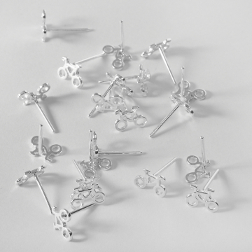 Srebrne kolczyki rowery AG925 6mm