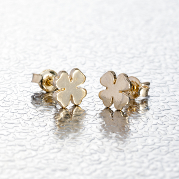 Srebrne kolczyki koniczynki AG925 pozłacane 7mm