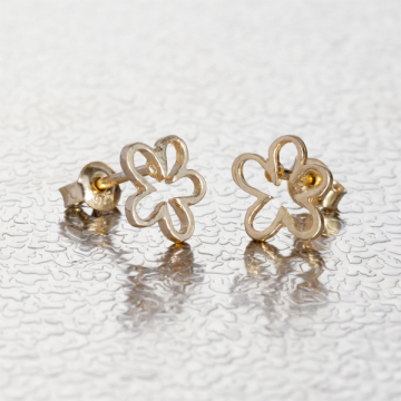Srebrne kolczyki kwiatki AG925 pozłacane 8mm