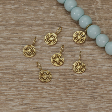 Srebrna zawieszka kwiatek 8mm AG925 pozłacana