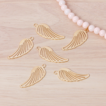 Pozłacane srebrne nowoczesne skrzydło 33,5x13,5mm AG925