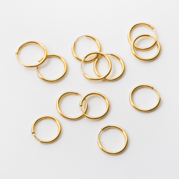 Srebne kolczyki koła AG925 pozłacane 12mm