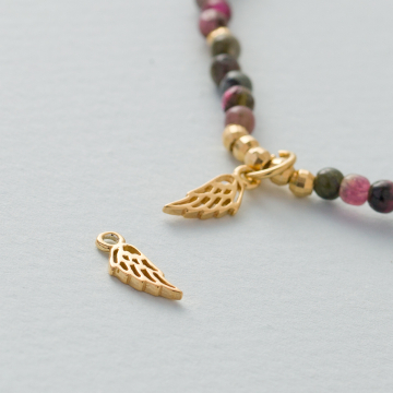 Srebrne skrzydło mini 13x5mm AG925 pozłacane