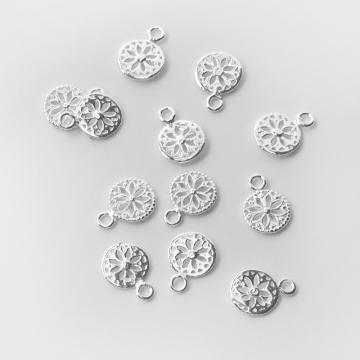 Srebrna zawieszka kółko ażurowe AG925 10mm
