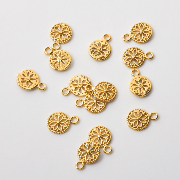 Srebrna zawieszka kółko ażurowe AG925 pozłacana 10mm