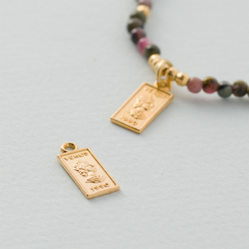 Srebrna zawieszka sztabka AG925 13.5x7mm pozłacana