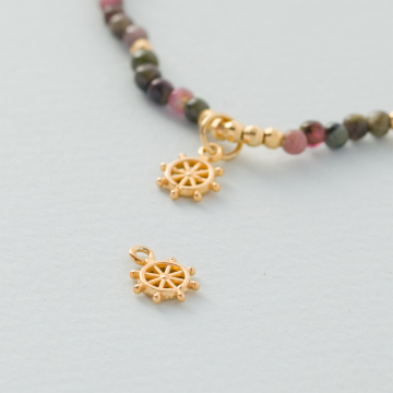 Srebrna zawieszka koło sterowe AG925 9mm pozłacana