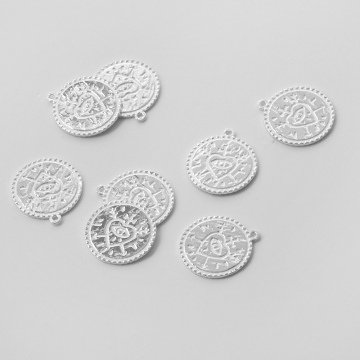 Srebrna zawieszka moneta z serduszkiem AG925 17mm