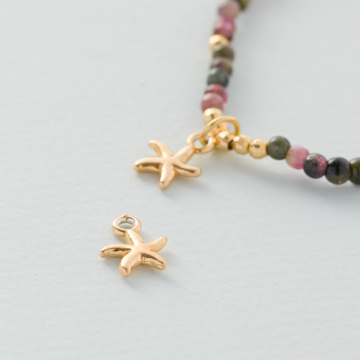 Srebrna zawieszka rozgwiazda AG925 9.5mm pozłacana