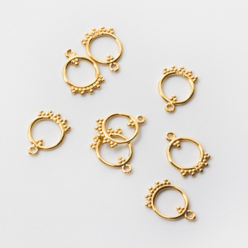 Srebrna zawieszka kółko z kropeczkami AG925 pozłacana 13mm