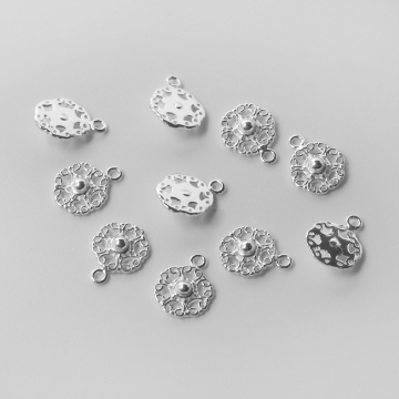 Srebrna zawieszka kwiatek z kuleczką AG925 12mm