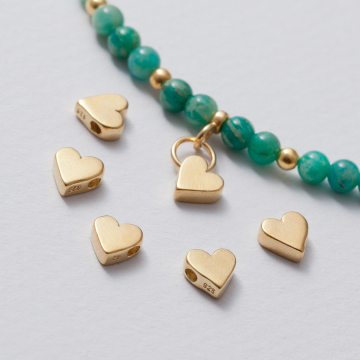 Koralik serce pełne AG925 złoty 6,5mm