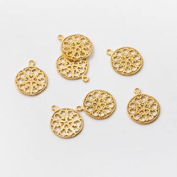 Srebrna zawieszka koło ozdobne AG925 pozłacane 17,5mm