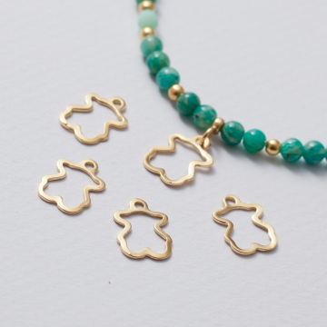 Zawieszka miś wycięty AG925 złoty 14mm