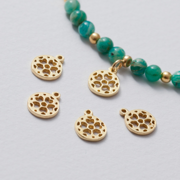 Zawieszka kółko ażurowe mini AG925 złoty 8mm