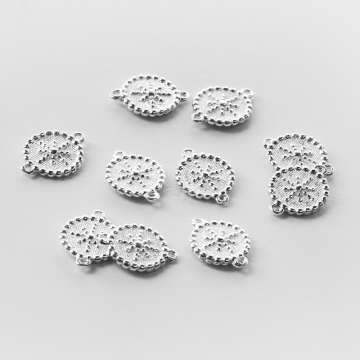 Srebrny łącznik róża wiatrów z kropek AG925 11mm