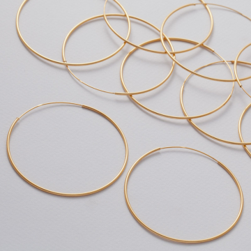 Kolczyki koła pozłacane AG925 62mm