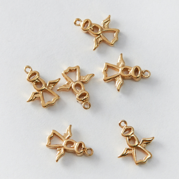 Srebrna zawieszka aniołek AG925 pozłacana 12mm