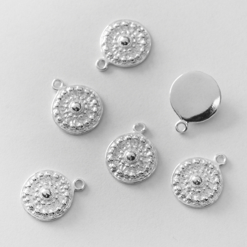 Srebrna zawieszka kółko w kropeczki AG925 13mm