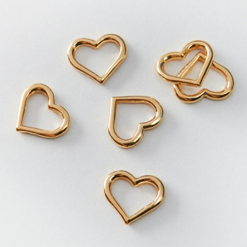 Srebrna zawieszka serce wycięte AG925 pozłacana 11,5x13,5mm