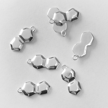 Srebrna zawieszka złączone sześciokąty AG925 15mm