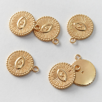 Srebrna zawieszka oko proroka AG925 pozłacana 14mm