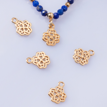 Srebrna zawieszka kwiatek ażurowy AG925 pozłacana 8mm